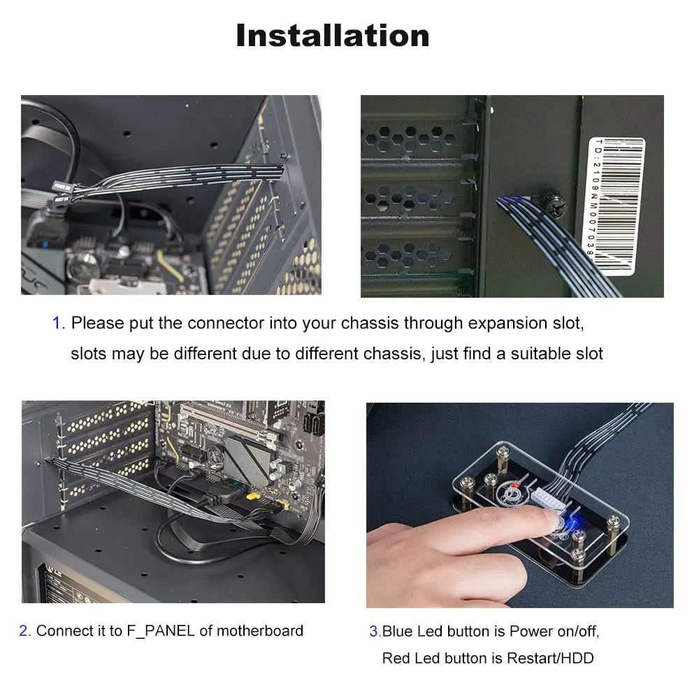 OwlTree External PC Power Button - Motherboard Switch - On/Off Power Supply (8x4x1.6cm) - view 5
