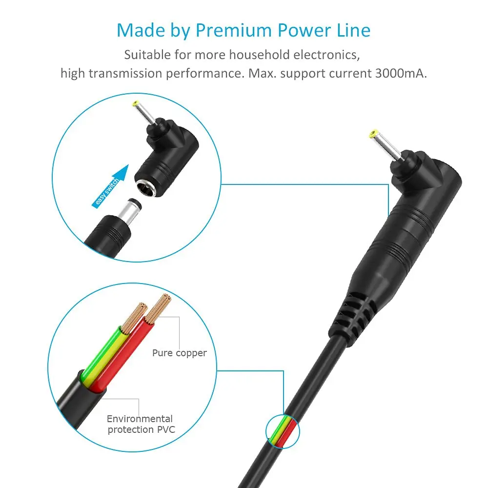Belker 5V USB to DC Power Cable 1.5m (5ft) with 10 Universal Tips | 5V DC Power Cable for Routers, LED Lights, Speakers - view 6