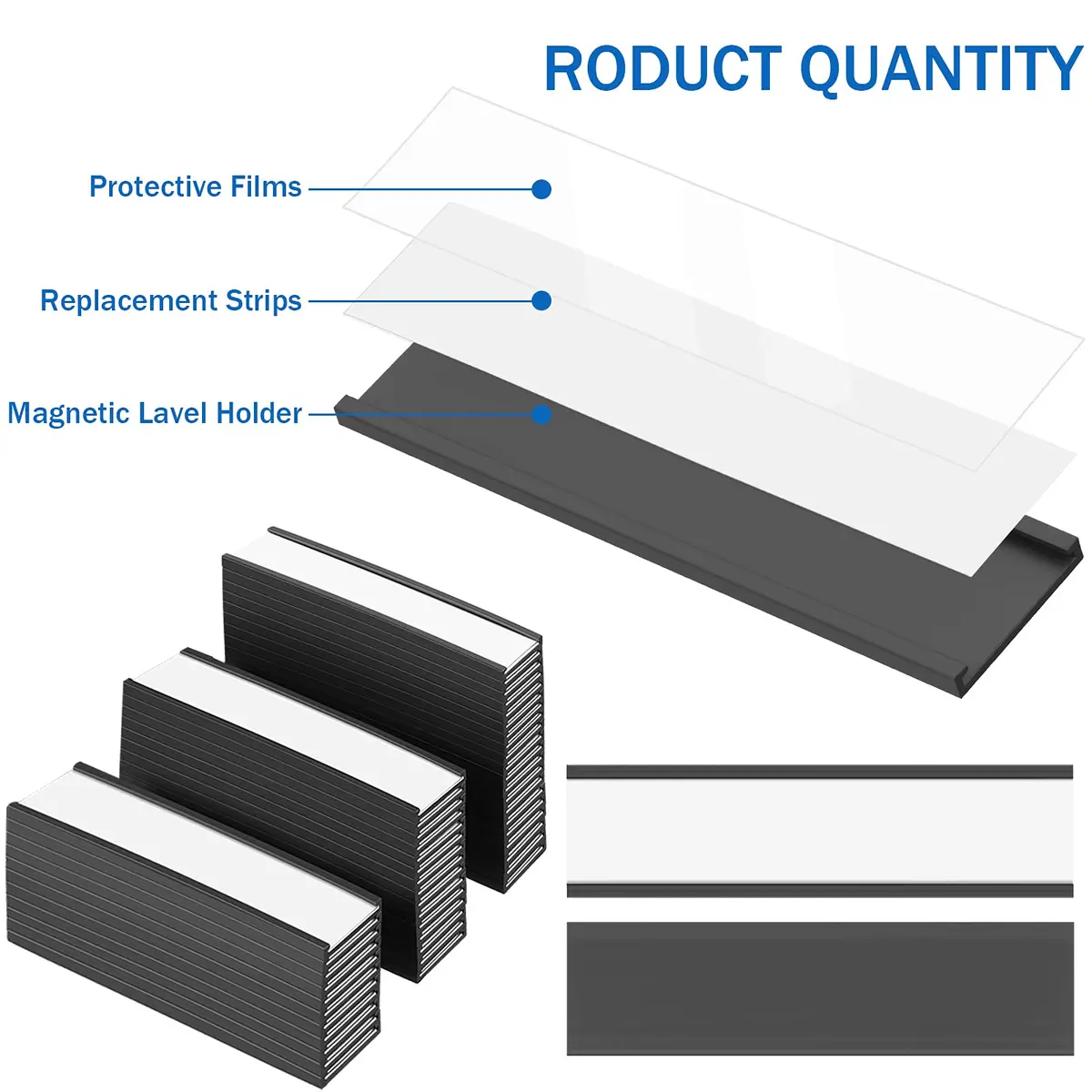 Outus 100 Pcs Magnetic Label Holders for Metal Racks & Shelves | Reusable, Durable, Easy Labeling (70-120 chars) - view 5
