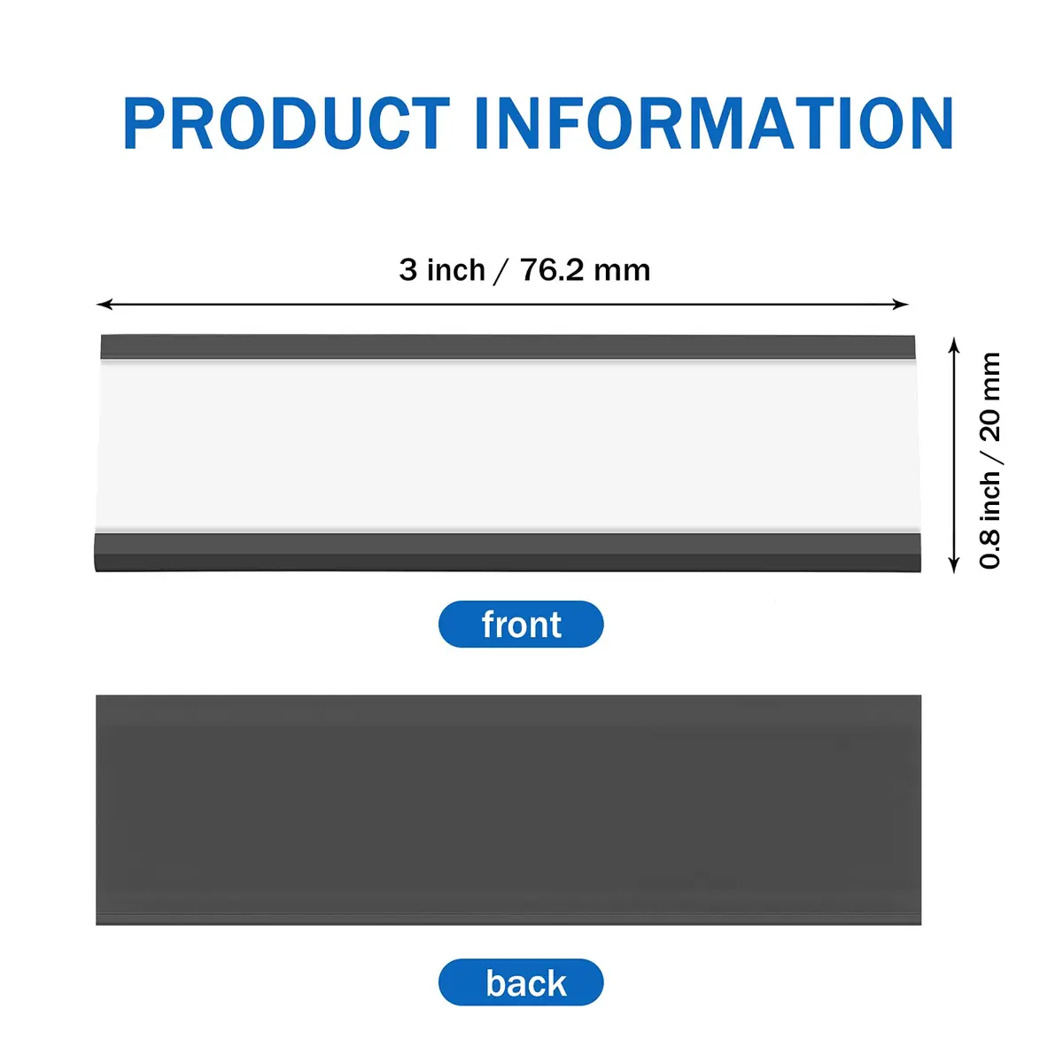 Outus 100 Pcs Magnetic Label Holders for Metal Racks & Shelves | Reusable, Durable, Easy Labeling (70-120 chars) - view 2