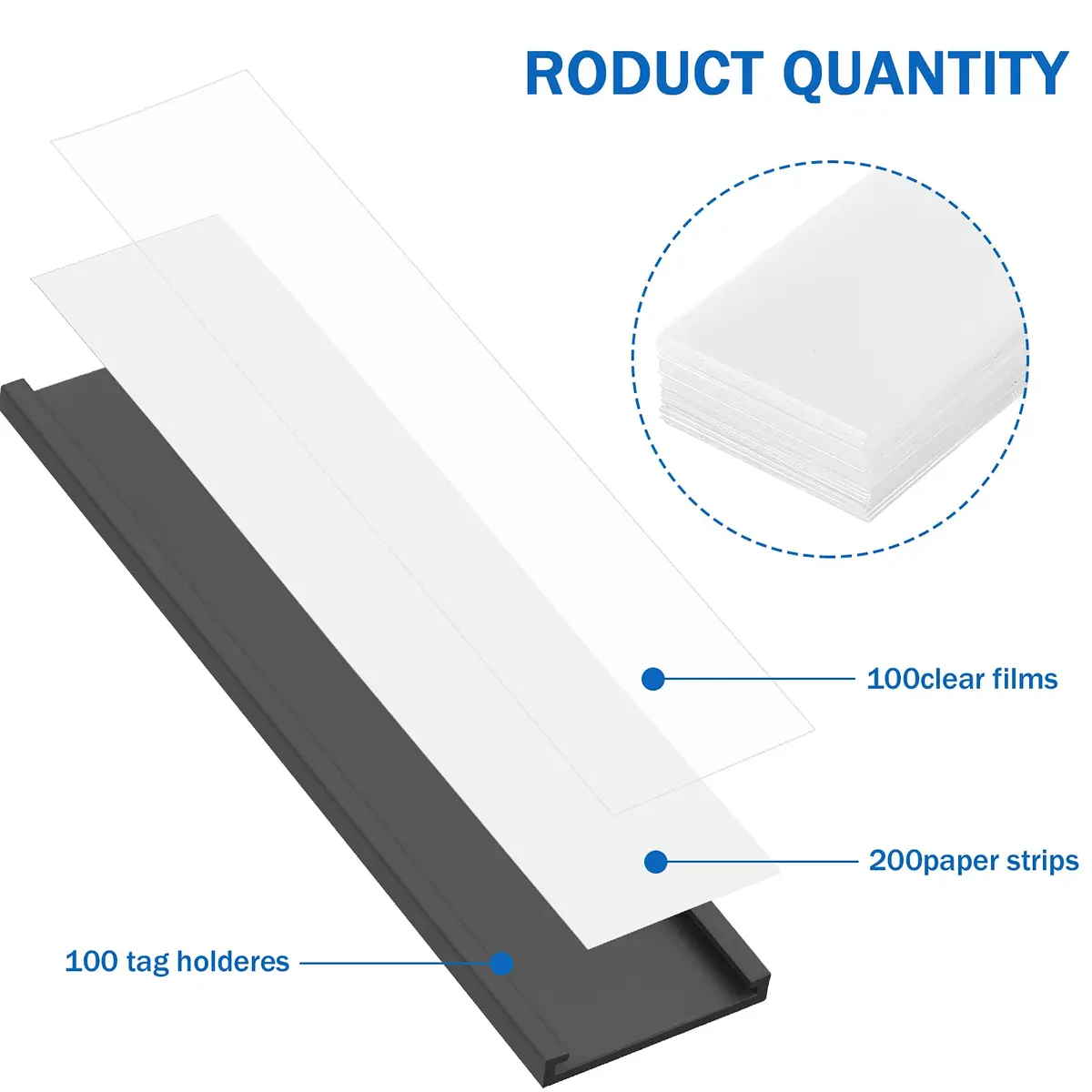 Outus 100 Pcs Magnetic Label Holders for Metal Racks & Shelves | Reusable, Durable, Easy Labeling (70-120 chars) - view 4