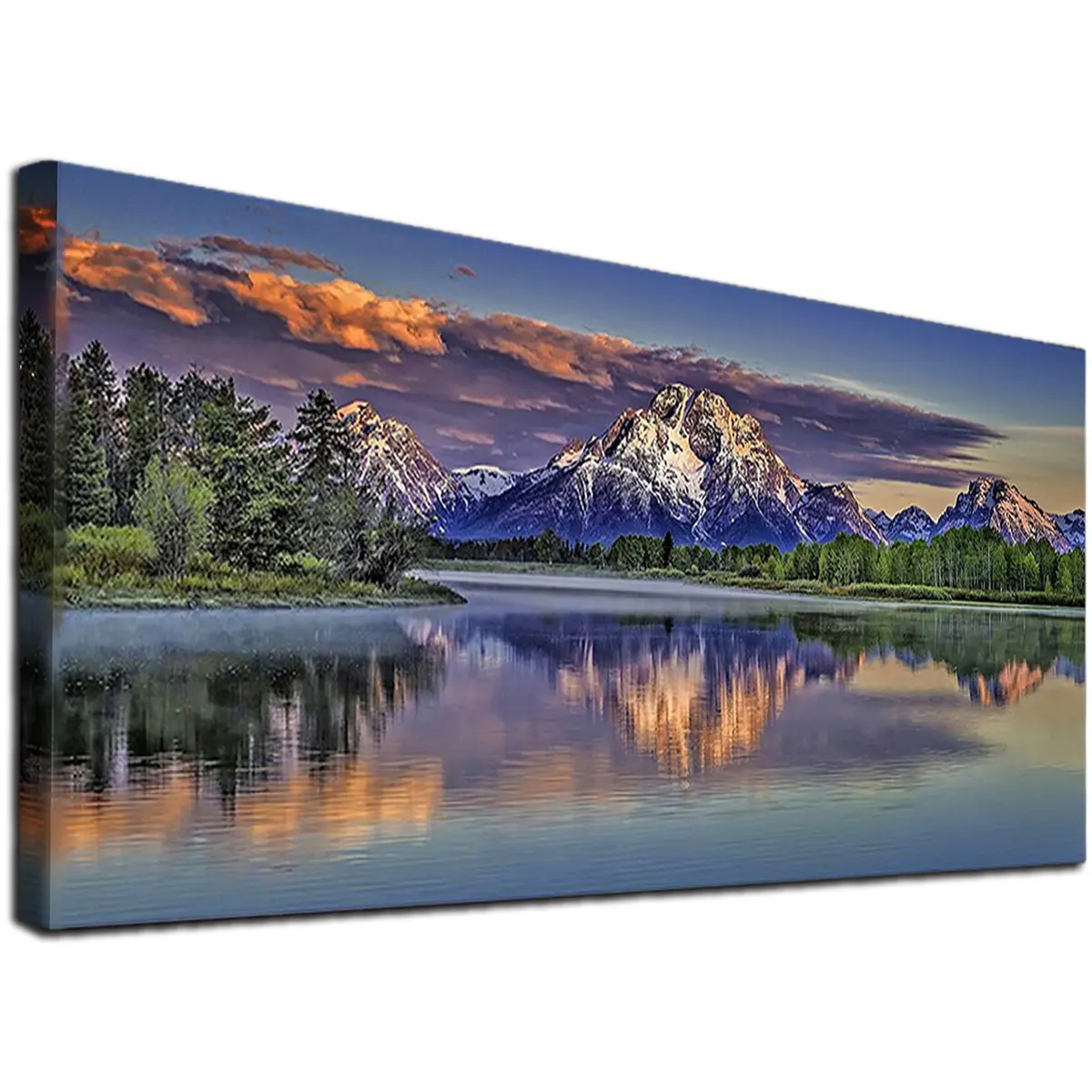 JATOK Diamond Painting Kit for Adults, Mount Moran at Dusk, 90x40cm (35.5x15.7 in) | Full Round Drill HD Canvas - main product image