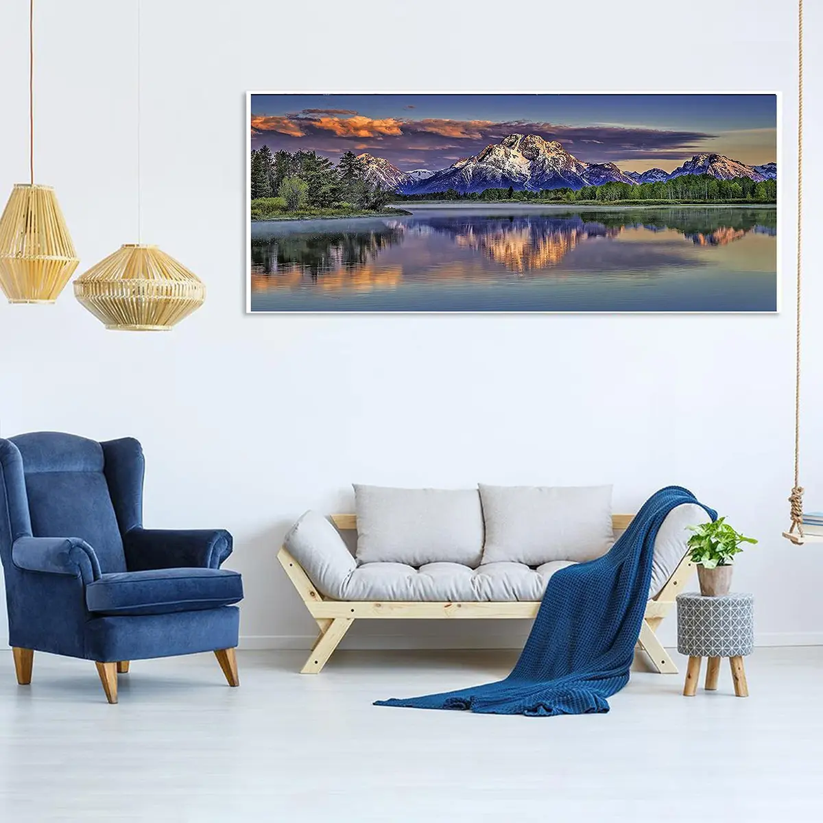 JATOK Diamond Painting Kit for Adults, Mount Moran at Dusk, 90x40cm (35.5x15.7 in) | Full Round Drill HD Canvas - view 4