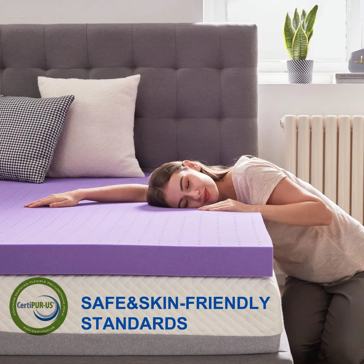 SINWEEK 3 Inch Gel Memory Foam Mattress Topper | Ventilated, CertiPUR-US Certified, Full Size - view 4