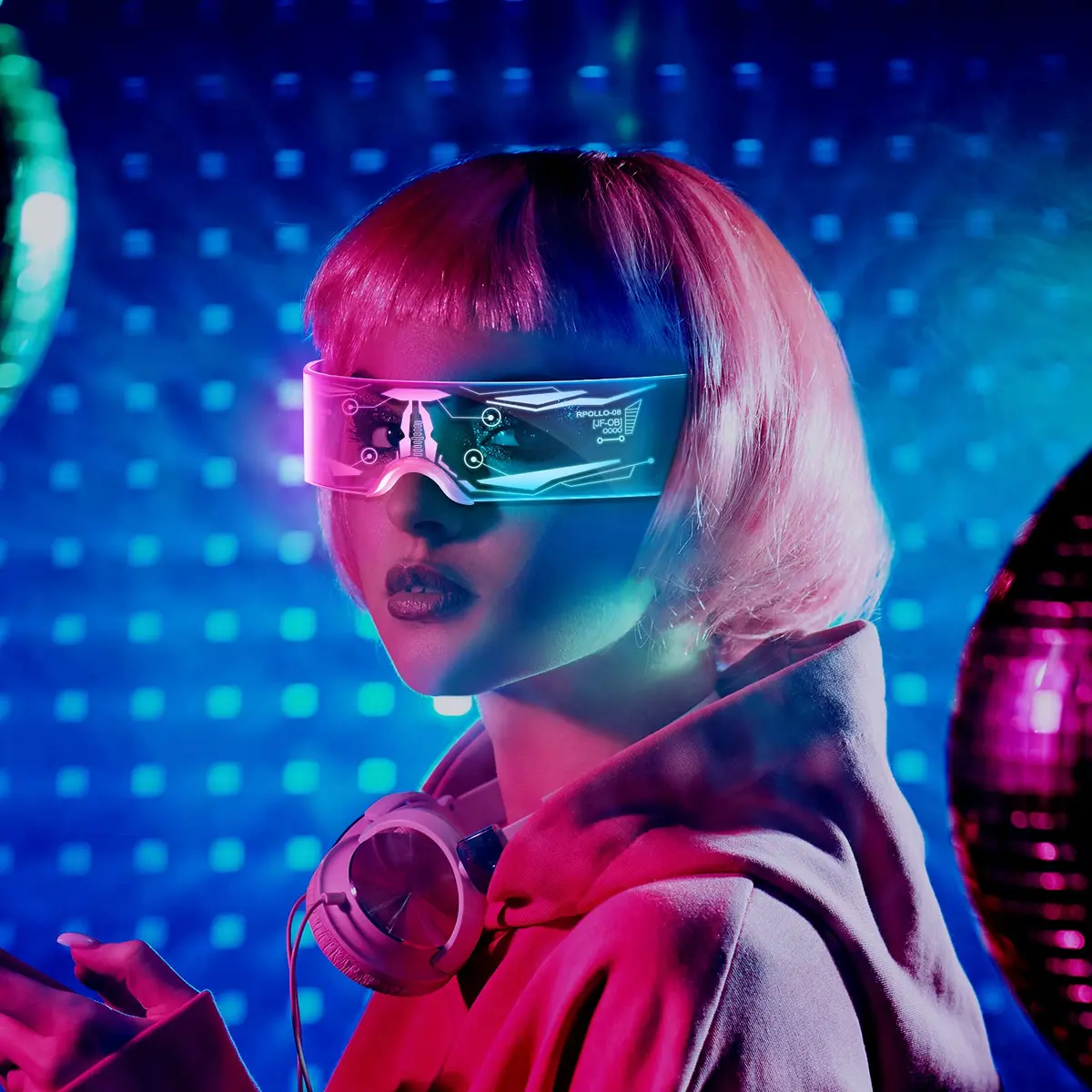 TOODOO LED Visor Glasses 7 Colors | Light Up Punk Accessories for Rave Party - view 7