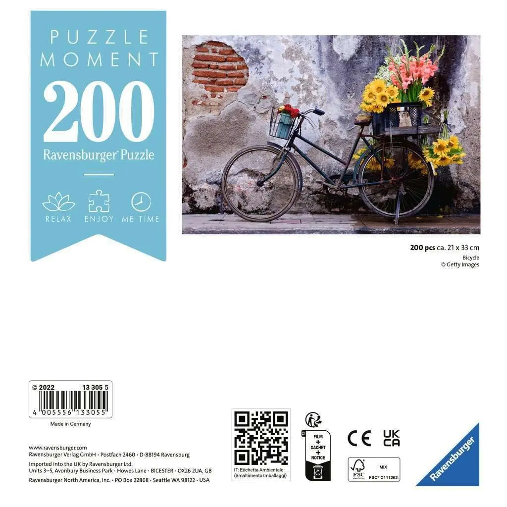 Ravensburger Puzzle Moment: Bicycle | 200-Piece Premium Jigsaw Puzzle for Adults and Kids | Unique Softclick Technology Ensures Vibrant, Matte Finish with Long-Lasting Quality - view 2