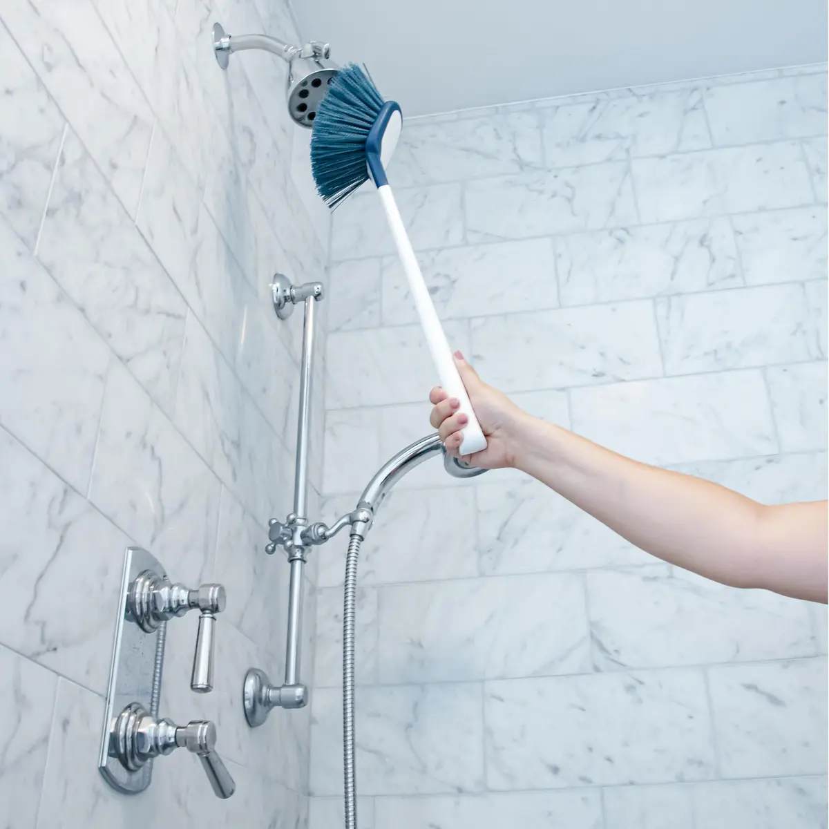Unger EZ Reach Shower Tub and Tile Scrub Brush 1 Count | Non-Scratch Bathroom Cleaning Tool - view 4