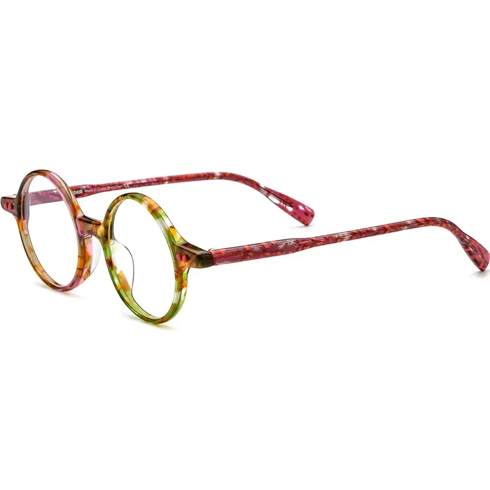 HEPIDEM Vintage Round Optical Glasses Frame 46mm (1.81in) | Unisex Acetate Full Rim - view 5