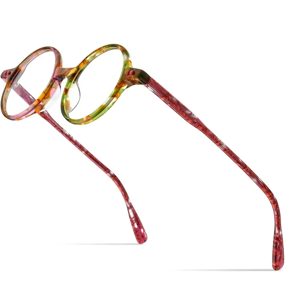 HEPIDEM Vintage Round Optical Glasses Frame 46mm (1.81in) | Unisex Acetate Full Rim - main product image
