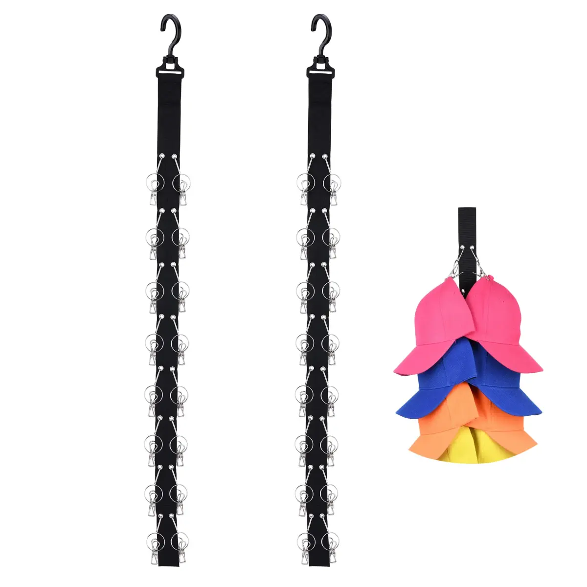 LEVOSHUA Hanging Cap Organizer 16 Baseball Cap Rack Holder | Stores 16 Hats - view 8