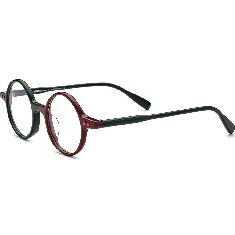 HEPIDEM Acetate Vintage Round Optical Glasses Frame 46mm (1.81in) | Unisex Fashion Eyewear - view 5