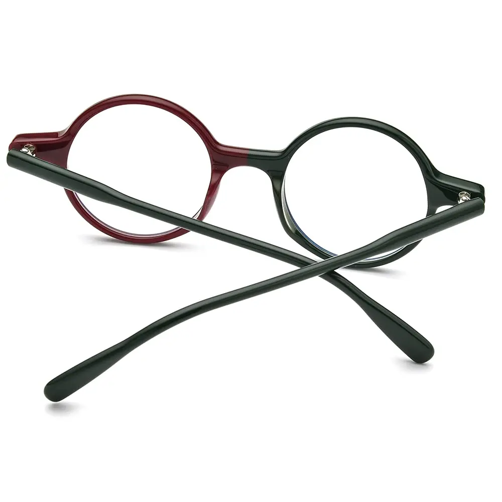HEPIDEM Acetate Vintage Round Optical Glasses Frame 46mm (1.81in) | Unisex Fashion Eyewear - view 6