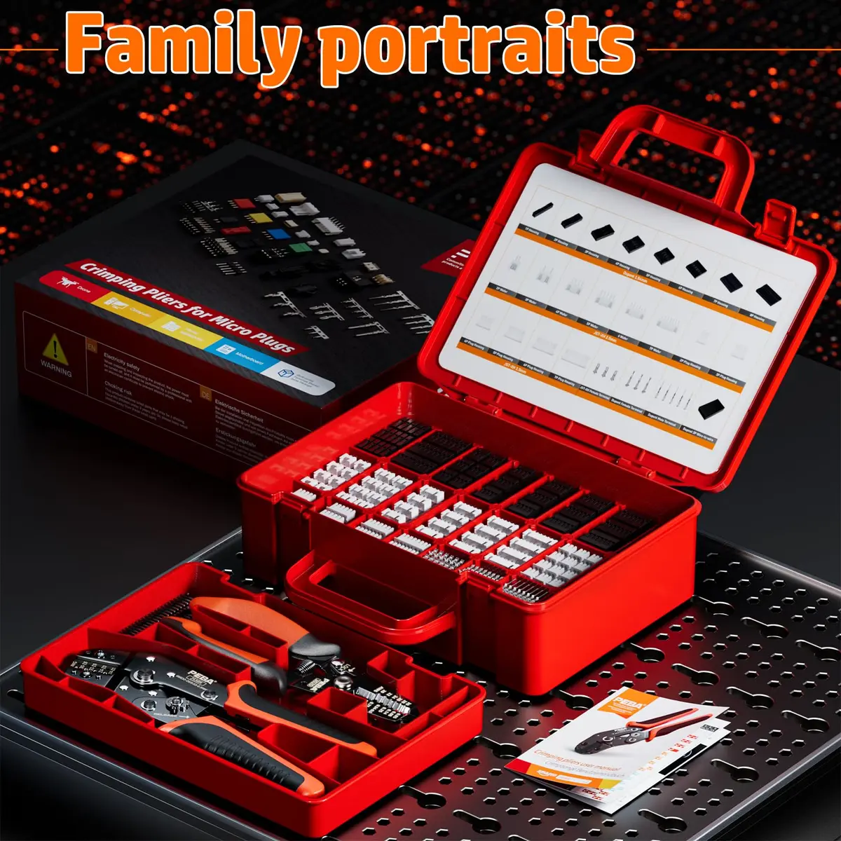 PEBA Ratchet Crimping Tool Kit with Wire Stripper & 26 Types of Connectors | AWG 32-20 (0.03-0.5mm²) - view 9