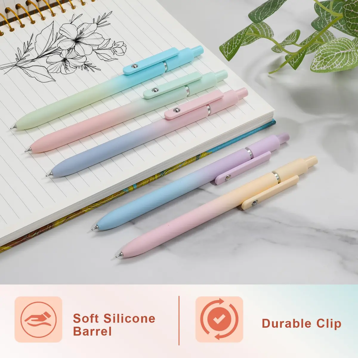 FIOVER Gel Pens Black Ink Medium Point 0.7mm Pens | Smooth Writing for Students & Office - view 2