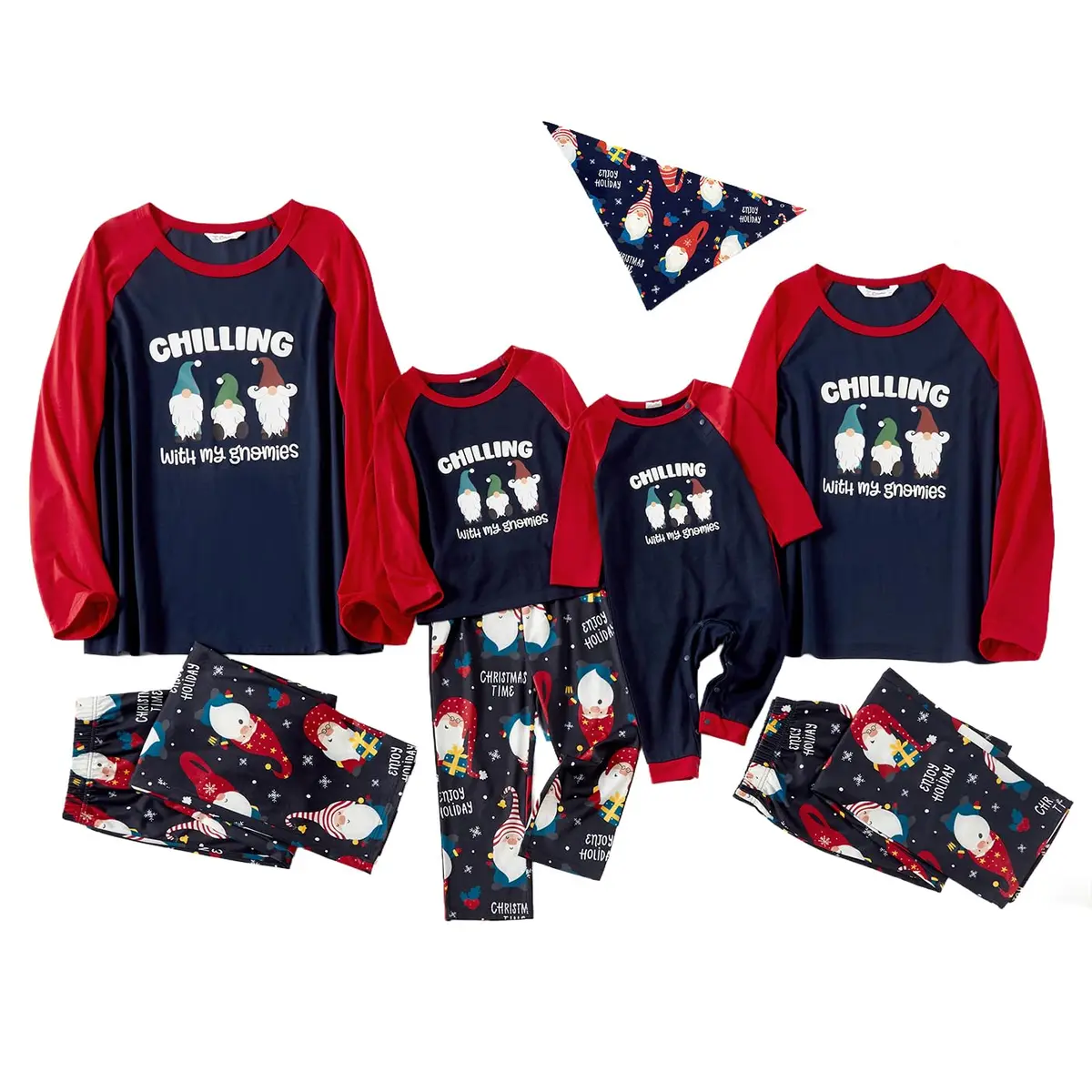 IFFEI Family Christmas Pajamas Matching Sets with Elf Tops Blue 4-5 Years | Festive Family Sleepwear - view 6