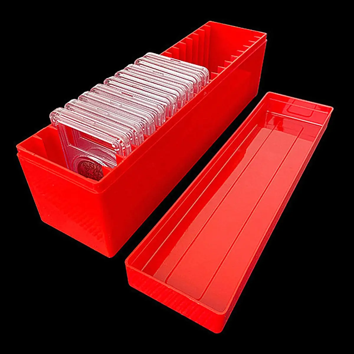 Ettonsun 20-Slot Coin Slab Storage Box Red | Holds NGC, PCGS, PMG Slabs | 26.4 cm (10.4") Red - view 6