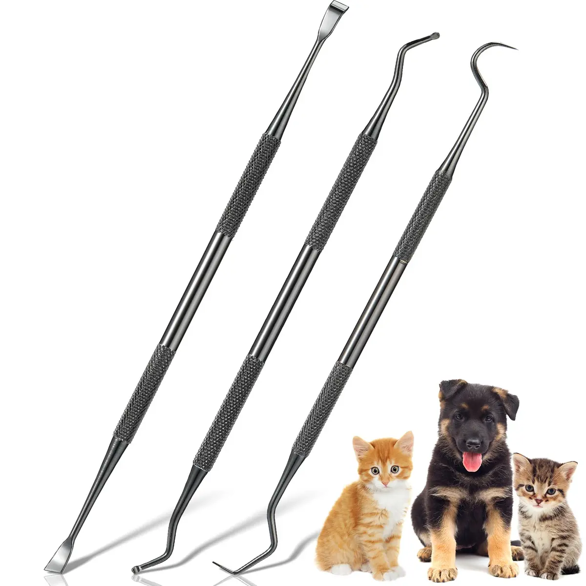 Hotop Dog Tooth Scaler Scraper Dental Tool Stainless Steel,Black | Pet Dental Care for Dogs - main product image