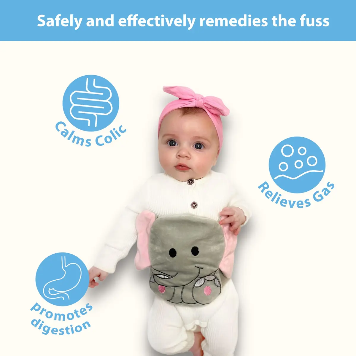 Bebon Baby Colic Gas and Upset Stomach Relief Belly Hugger 15.5 to 22 Inch | Gentle Compression & Soothing Heat for Newborns - view 2