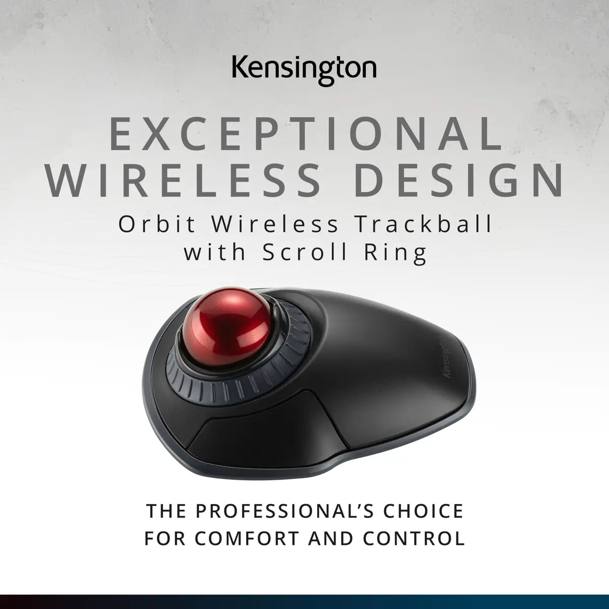 Kensington Orbit Wireless Trackball with Scroll Ring - Black-Red (K70990WW) | 18.8cm x 14.2cm x 8.9cm - view 2