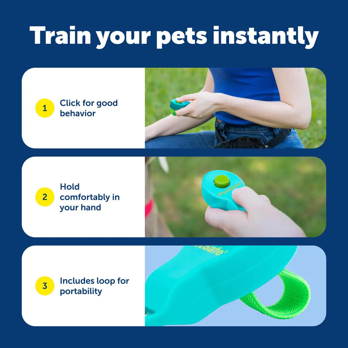 PetSafe Clik-R Dog Training Clicker, Blue | Ergonomic & Comfortable for All Ages - view 4
