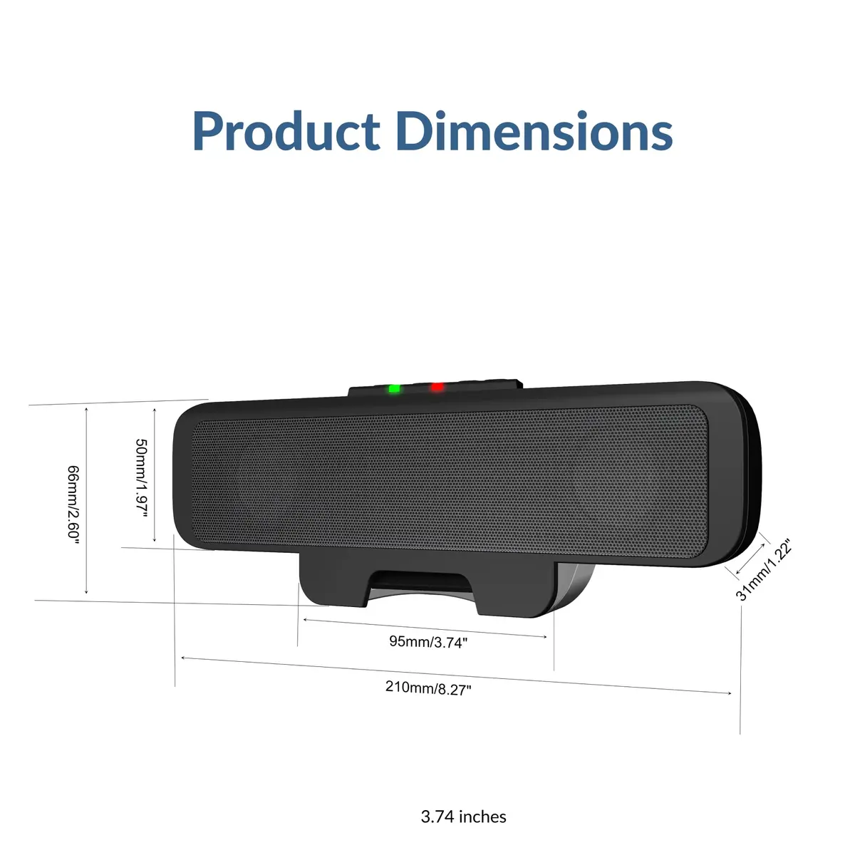 Cyber Acoustics CA-2890 USB Speaker Bar 10W | Clip-On Monitor Mount Design - view 7
