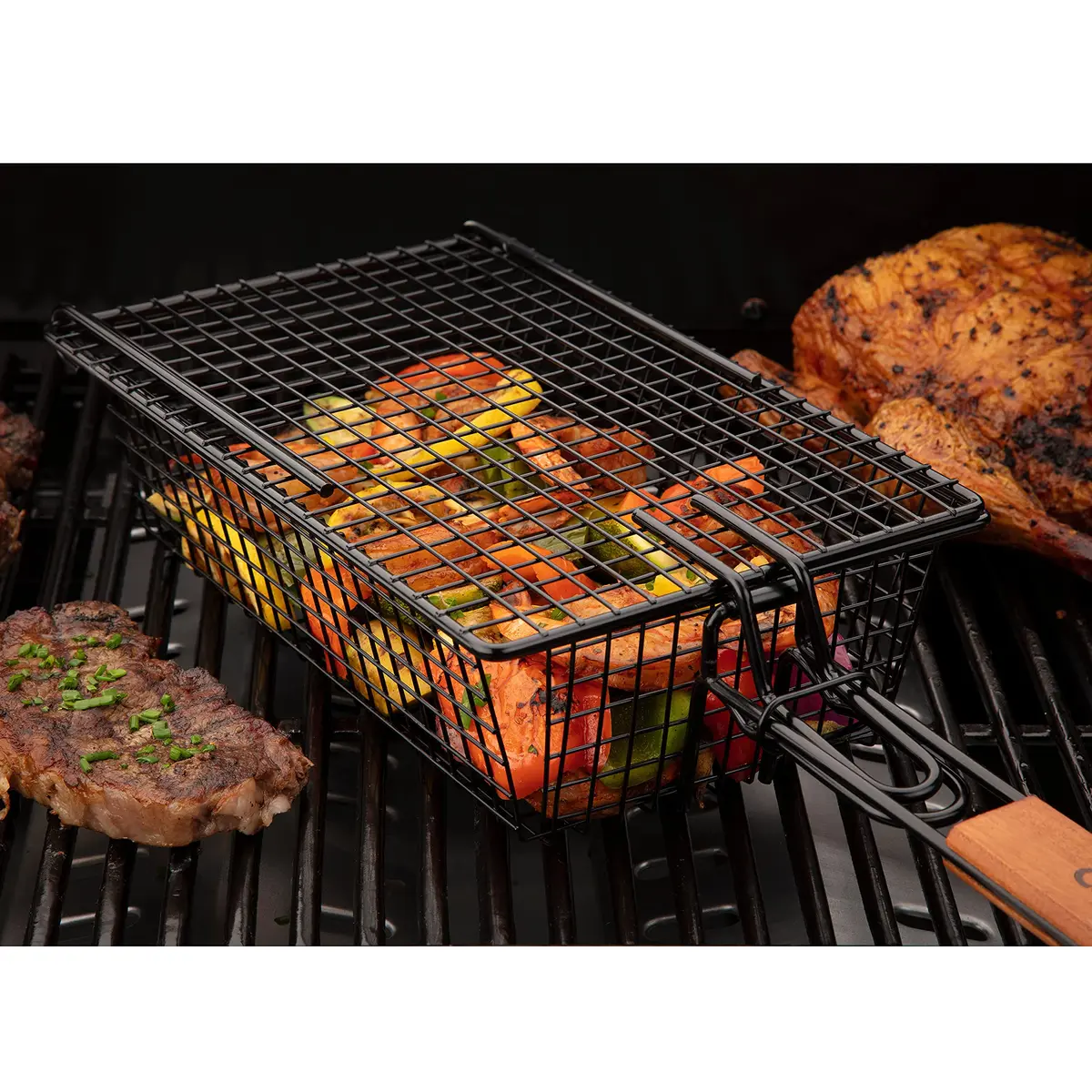 Cuisinart CNTB-555 Non-Stick Grilling Basket with Foldable Handle | Grills Small Foods Without Skewers - view 3