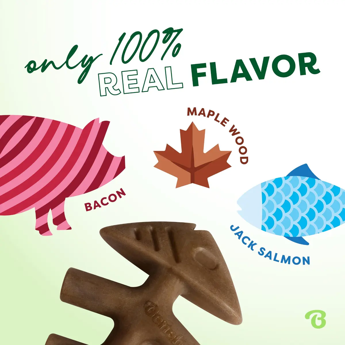 Benebone Medium 4-Pack Dog Chew Toys for Aggressive Chewers Under 60 lbs | Real Bacon Flavor - view 3