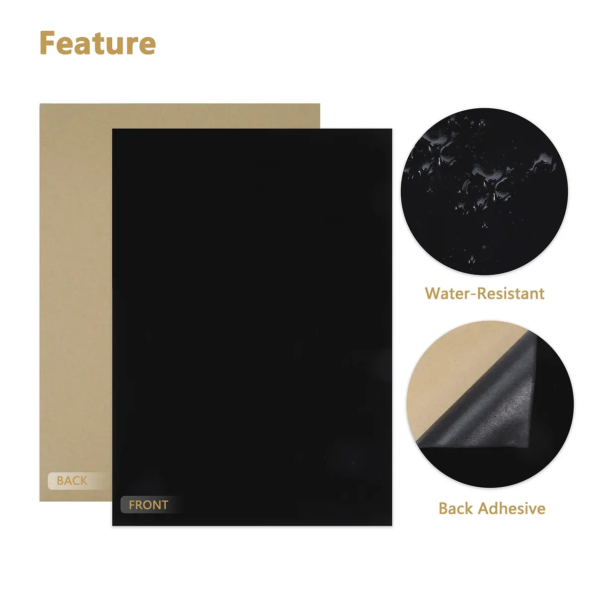 Caydo Black Self Adhesive Felt Sheets 12PCS 21 cm x 30 cm (8.3" x 11.8") | Soft Velvet Fabric for Crafts - view 3