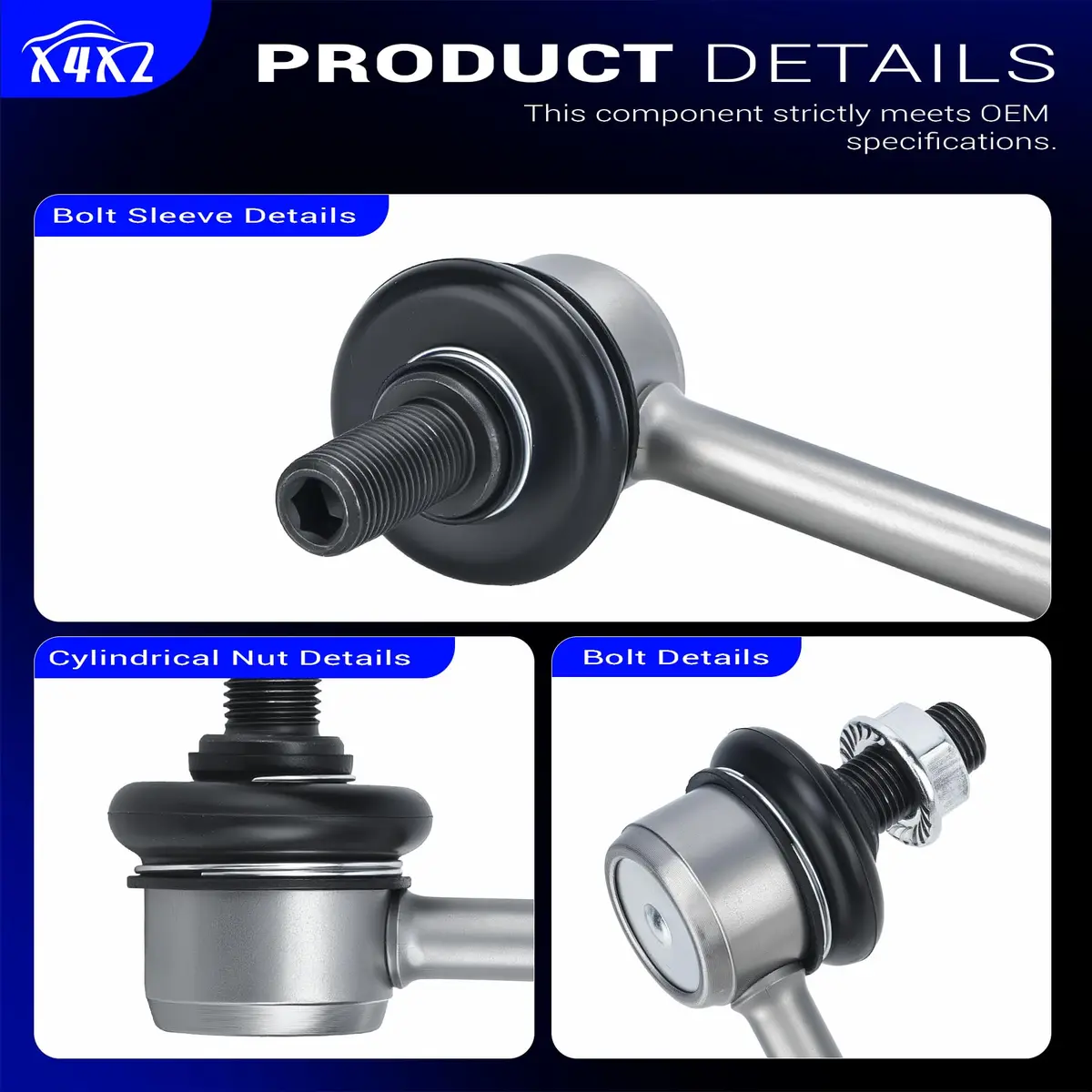 X4XZ Zinc-Nickel Alloy Front Stabilizer Sway Bar Links for Toyota Pontiac | OE-Style Replacement, Rust-Resistant (70-120c) - view 9