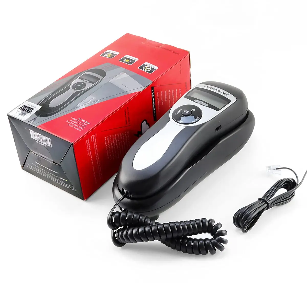 Packard Bell Corded Landline Phone Slimline Handset Works in Power Outages | Wall Mountable Black - view 7