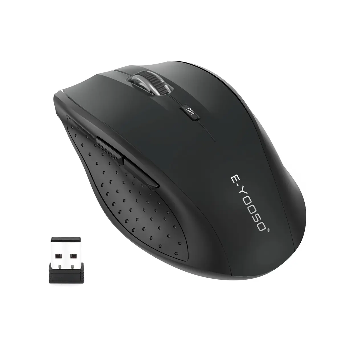 E-YOOSO Wireless Mouse for Laptop | 5-Level 4800 DPI, 18 Months Battery Life, Cordless 2.4GHz, Black - main product image