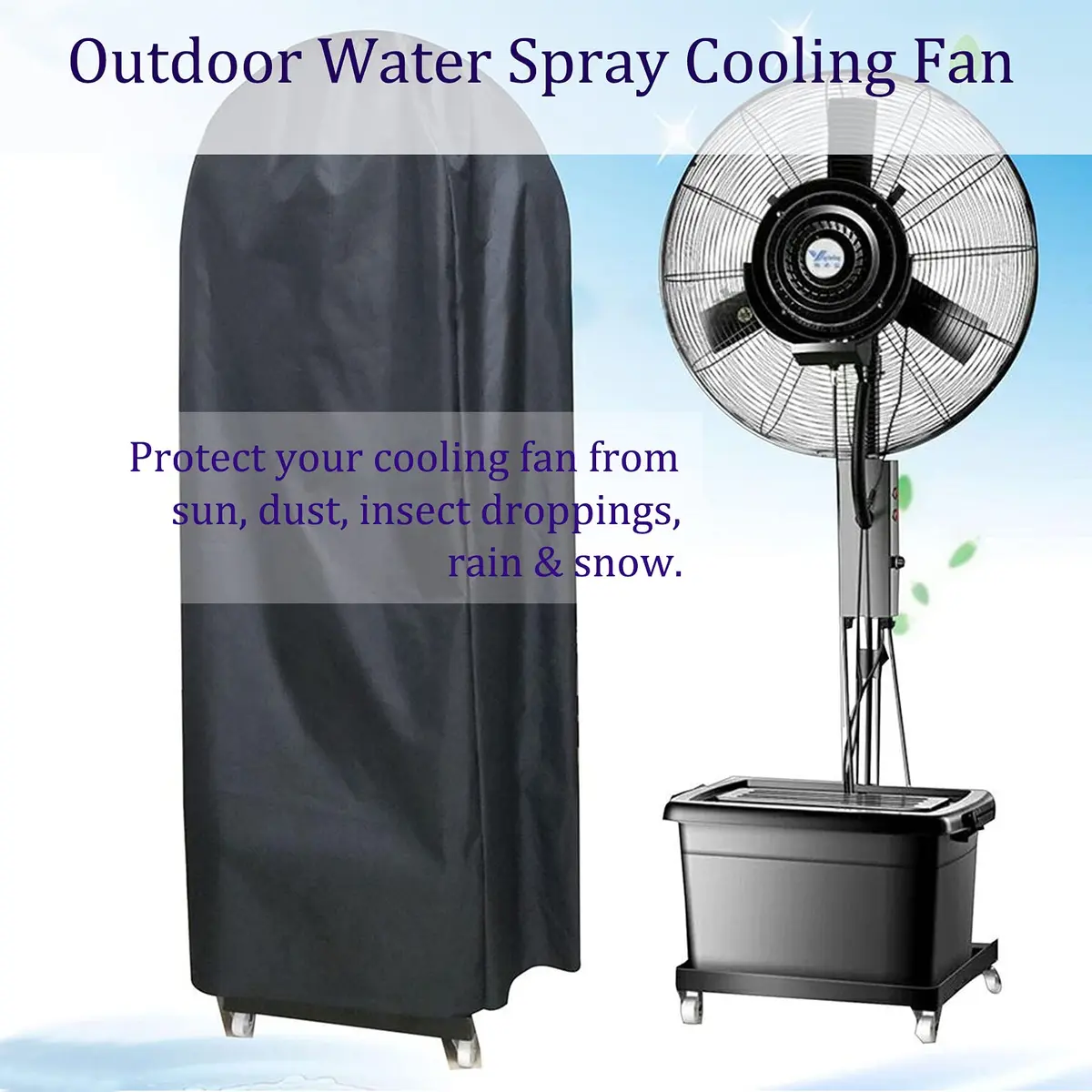 J&C Waterproof Fan Cover Heavy Duty 23.6x11x61in | Industrial Dustproof & Easy to Clean - view 2