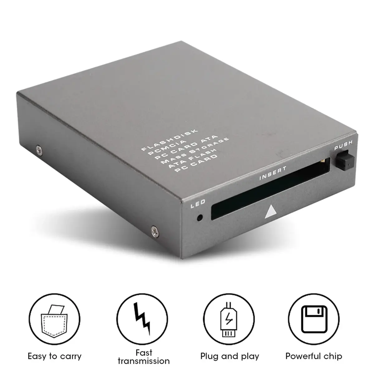Acogedor USB 2.0 PCMCIA Card Reader | 8.56cm x 5.4cm x 5mm - view 2