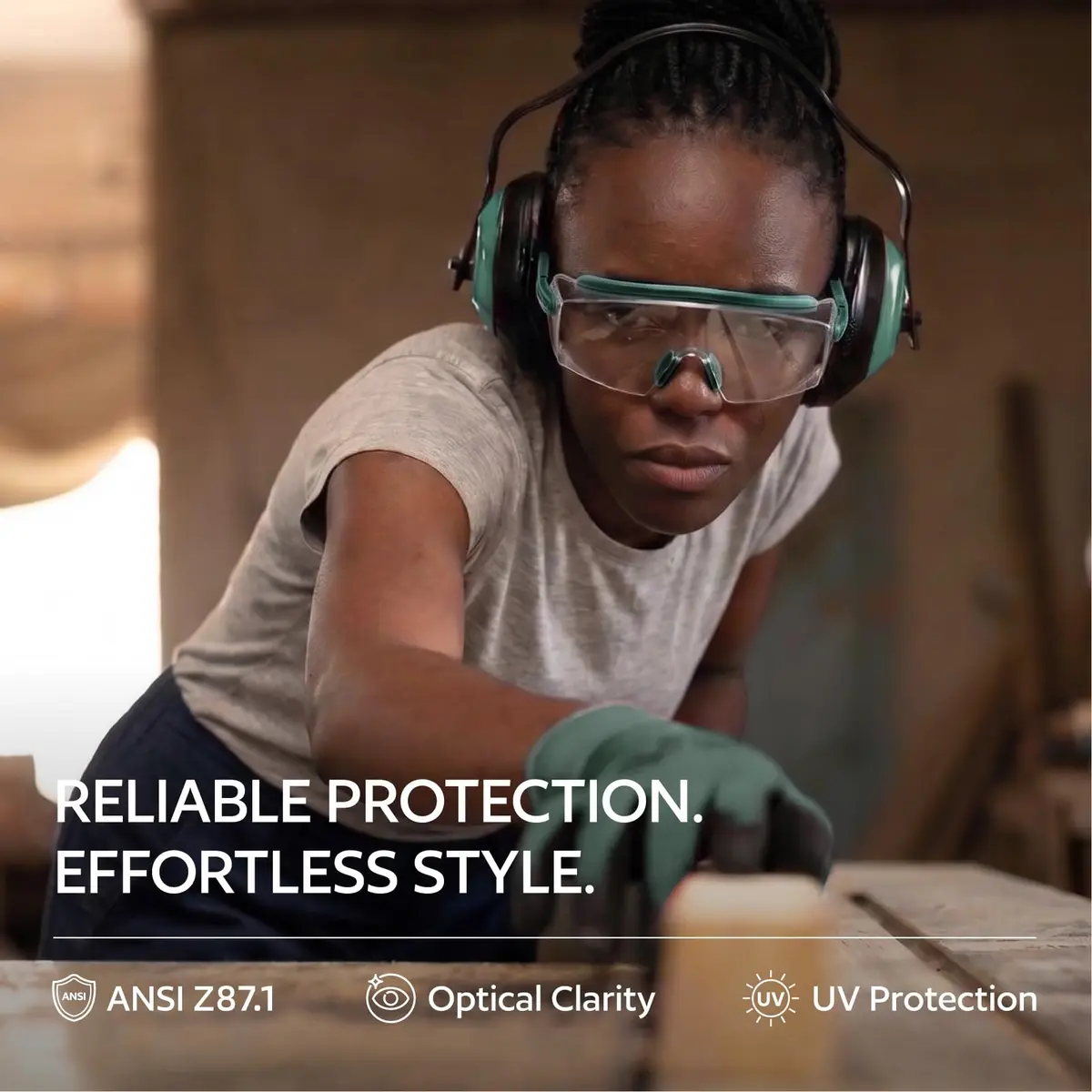 UKNOW Safety Goggles Over Glasses, Anti Fog Safety Glasses with Clear Wraparound Lens, ANSI Z87.1 Protective Eyewear - view 4