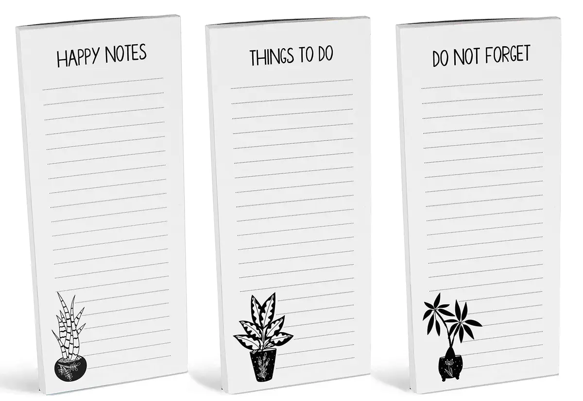 Inkdotpot Magnetic Fridge To-Do List Notepads 3-Pack | 50 Sheets Each, 21.9 cm x 9.6 cm (8.75" x 3.8") - view 2
