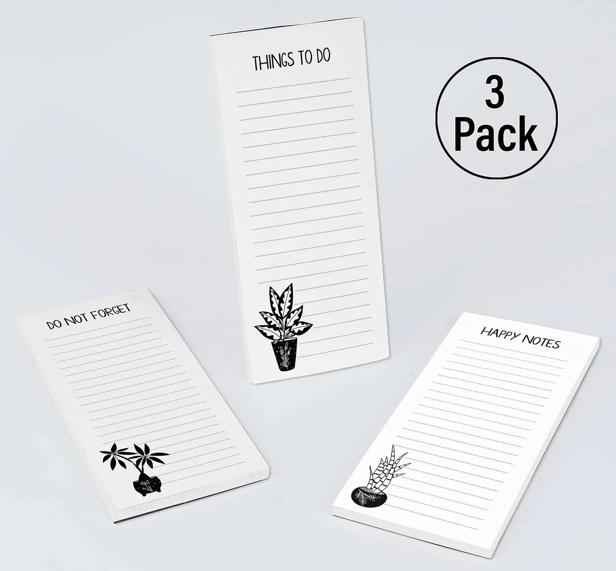 Inkdotpot Magnetic Fridge To-Do List Notepads 3-Pack | 50 Sheets Each, 21.9 cm x 9.6 cm (8.75" x 3.8") - view 4