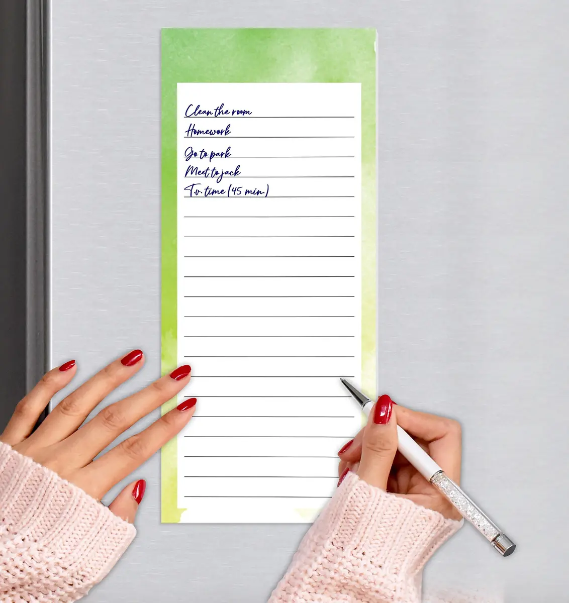 Inkdotpot Magnetic Fridge To-Do List Notepads 25.7cm (10.1" L) | Pack of 3, 50 Sheets Each, Rose Pink - view 6