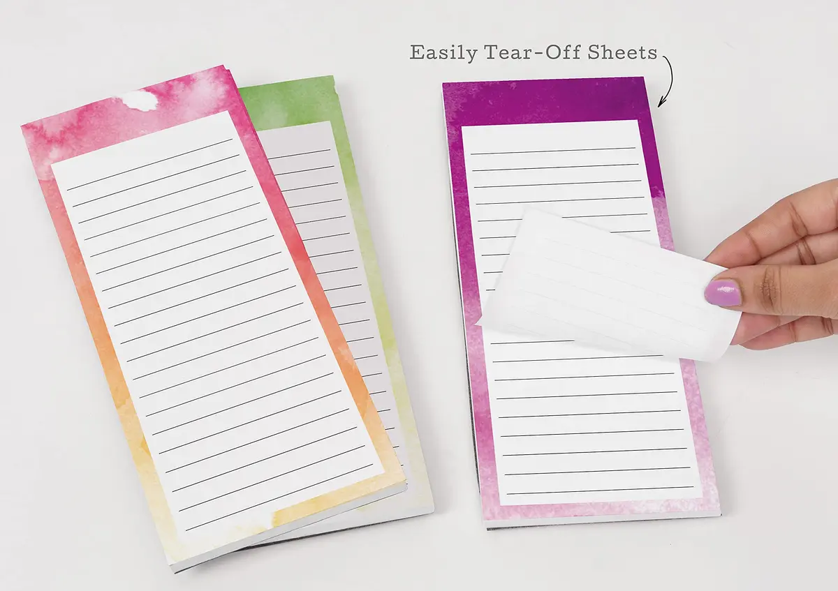 Inkdotpot Magnetic Fridge To-Do List Notepads 25.7cm (10.1" L) | Pack of 3, 50 Sheets Each, Rose Pink - view 7