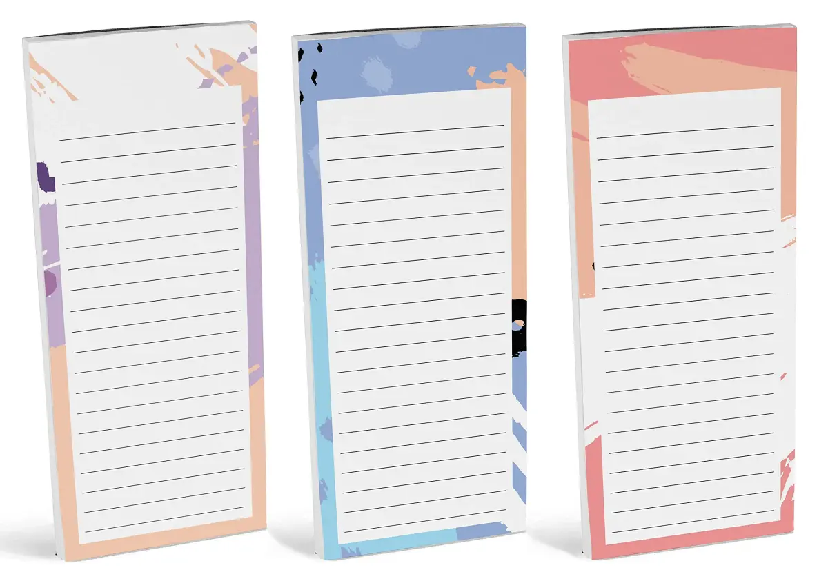 Inkdotpot Magnetic Fridge To-Do List Notepads 3-Pack | 8.75" x 3.8" (22.2cm x 9.7cm) | 150 Sheets Total - view 2