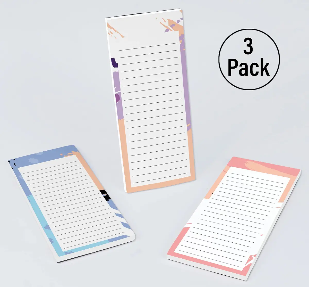 Inkdotpot Magnetic Fridge To-Do List Notepads 3-Pack | 8.75" x 3.8" (22.2cm x 9.7cm) | 150 Sheets Total - view 4