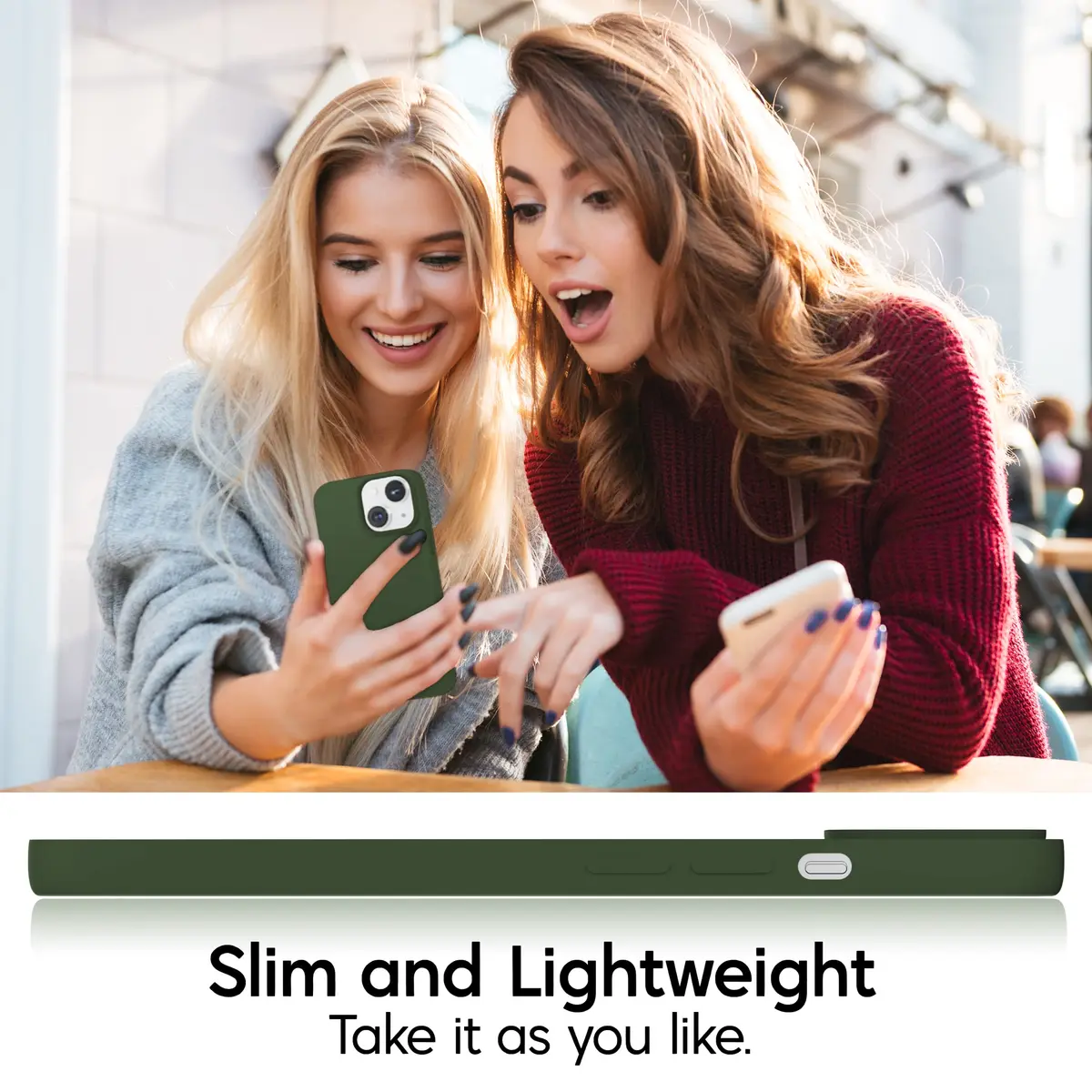 IceSword Compatible with iPhone 13 Mini Case Dark Green | Slim Shockproof Silicone Cover 5.4 inch - view 6