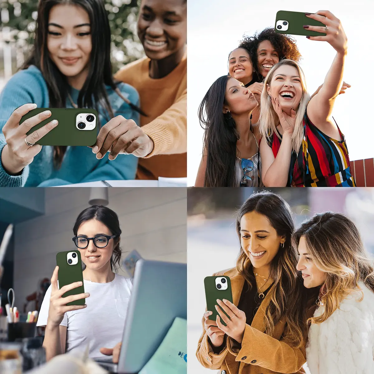 IceSword Compatible with iPhone 13 Mini Case Dark Green | Slim Shockproof Silicone Cover 5.4 inch - view 2
