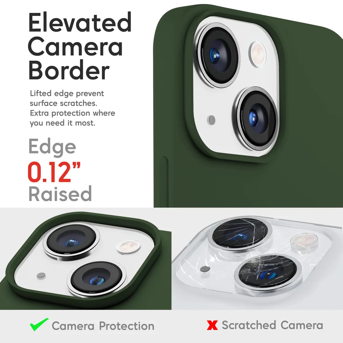 IceSword Compatible with iPhone 13 Mini Case Dark Green | Slim Shockproof Silicone Cover 5.4 inch - view 3