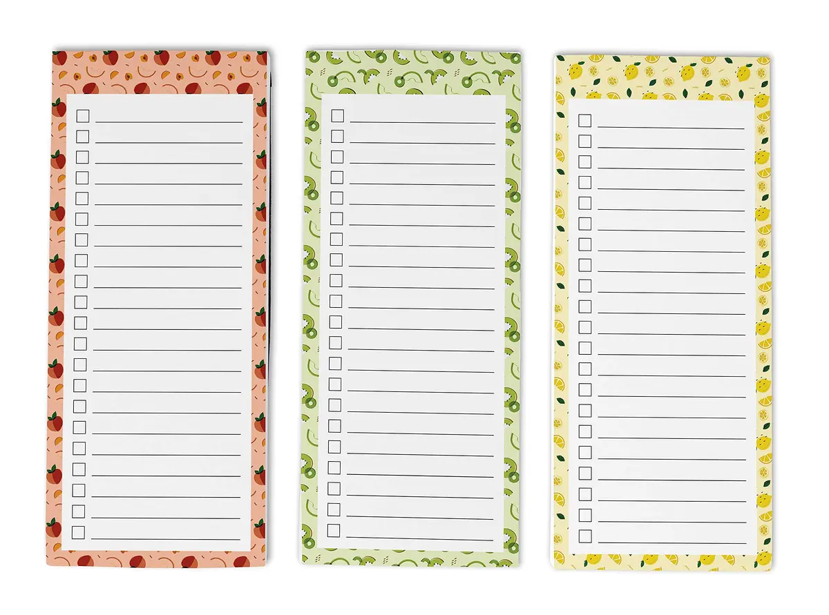 Inkdotpot Magnetic Fridge To-Do List Notepads 3-Pack | 21.9 cm x 9.5 cm (8.75" x 3.8") - main product image
