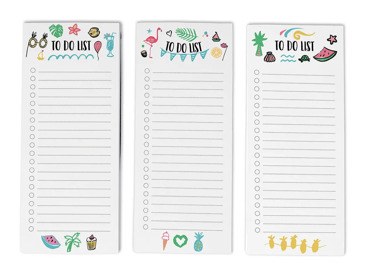 Inkdotpot Pack of 3 Magnetic Fridge To-Do List Notepads | 50 Sheets Each, Multicolor - main product image