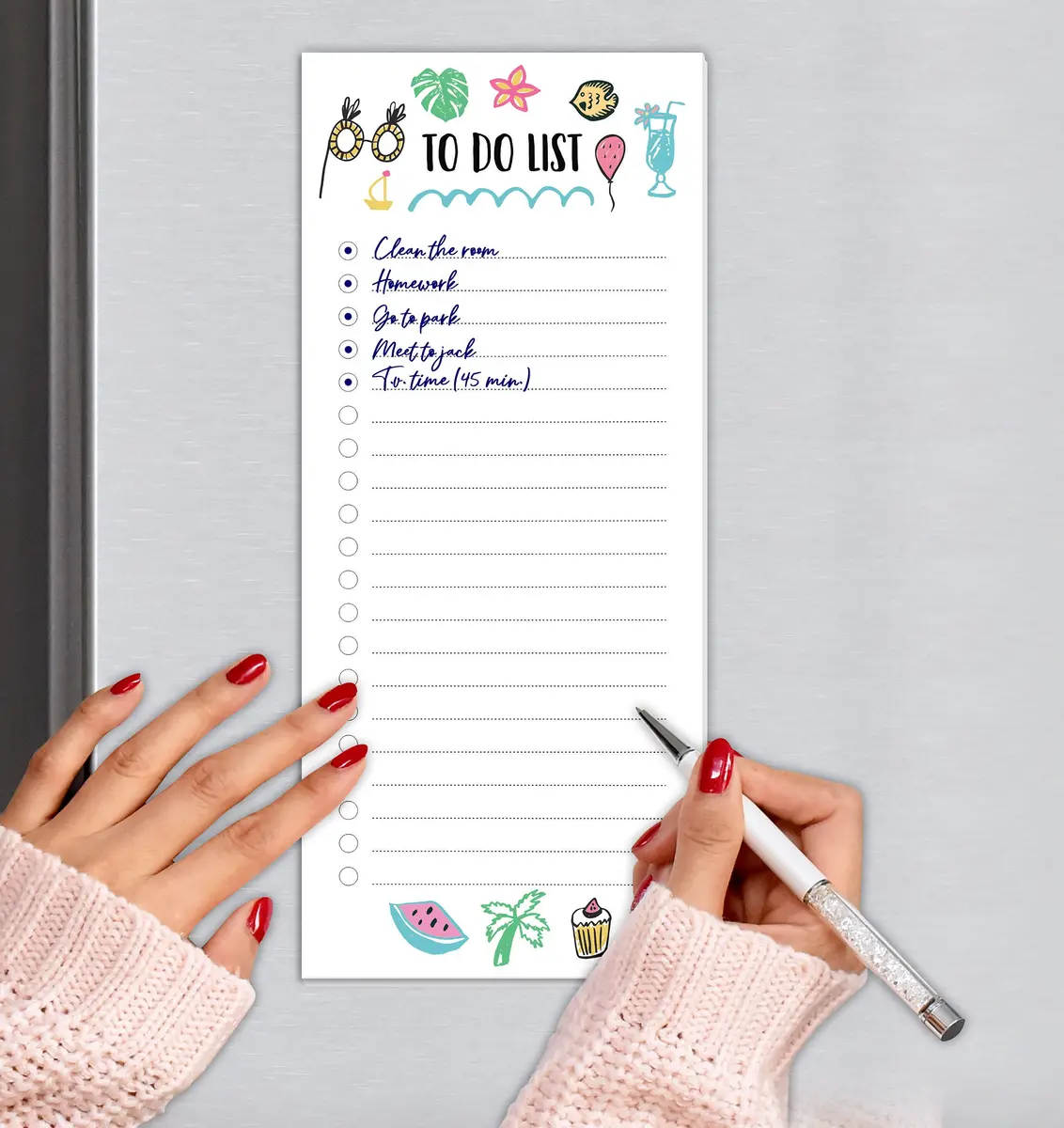 Inkdotpot Pack of 3 Magnetic Fridge To-Do List Notepads | 50 Sheets Each, Multicolor - view 6