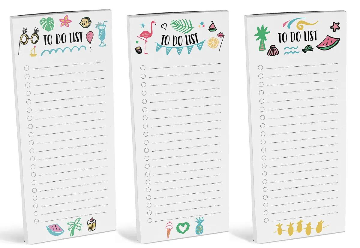 Inkdotpot Pack of 3 Magnetic Fridge To-Do List Notepads | 50 Sheets Each, Multicolor - view 2