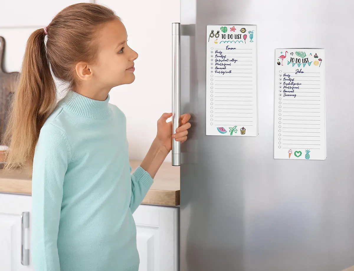 Inkdotpot Pack of 3 Magnetic Fridge To-Do List Notepads | 50 Sheets Each, Multicolor - view 3
