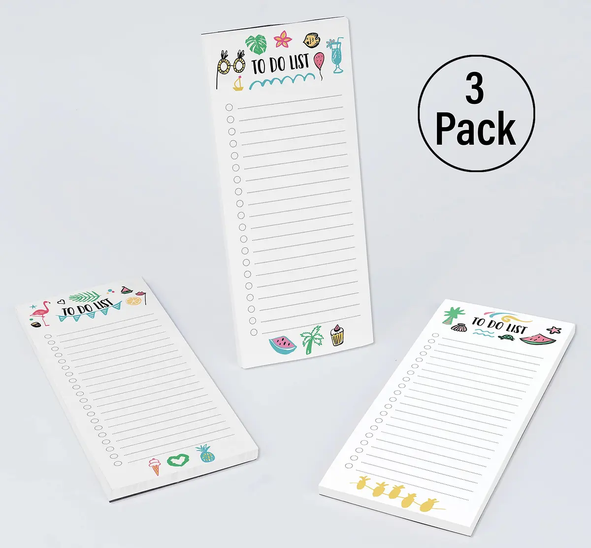 Inkdotpot Pack of 3 Magnetic Fridge To-Do List Notepads | 50 Sheets Each, Multicolor - view 4