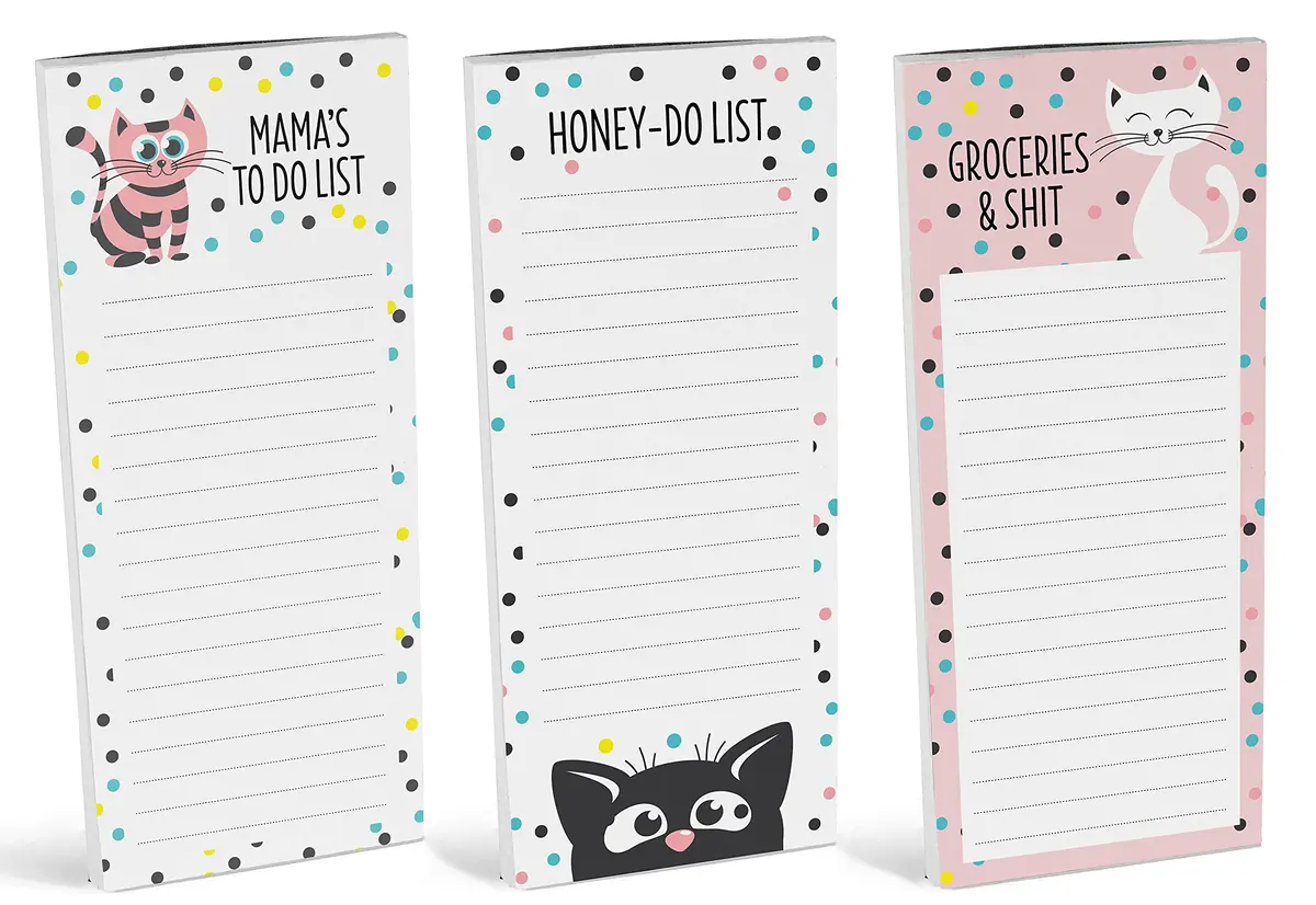 Inkdotpot Magnetic Fridge To-Do List Notepads 3-Pack | 21.9 cm x 9.6 cm (8.75" x 3.8") - view 2